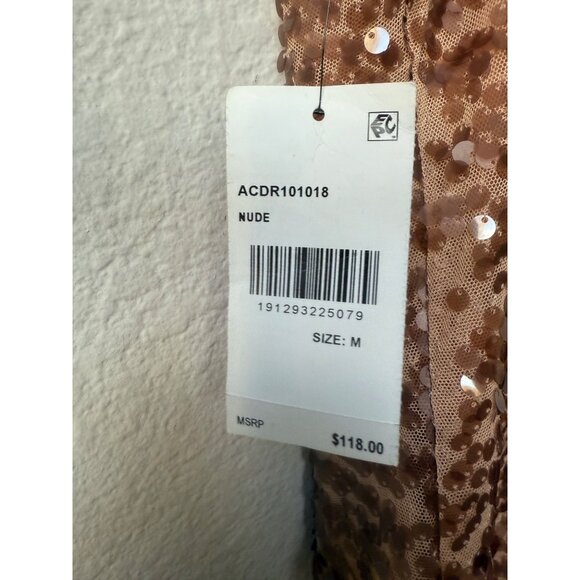 Astr The Label‎ Gold Sequins Mini Dress Size M NWT Holiday New Year's Eve Fairy - Picture 7 of 10